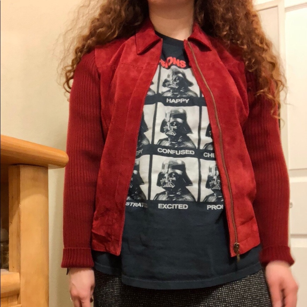 Red genuine leather jacket